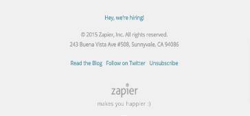 Shopify Abandoned cart email footer by Zapier
