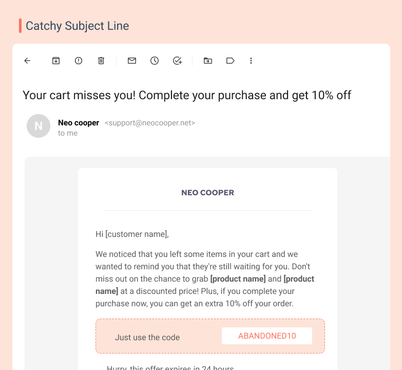 Catchy subject line
