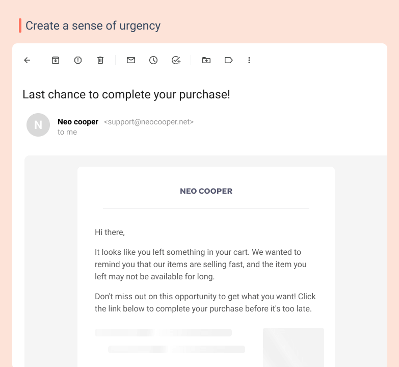 Create a sense of urgency