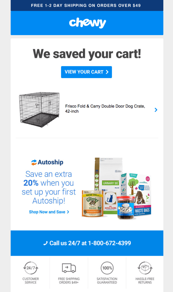 Customer support-based Shopify abandoned cart email template