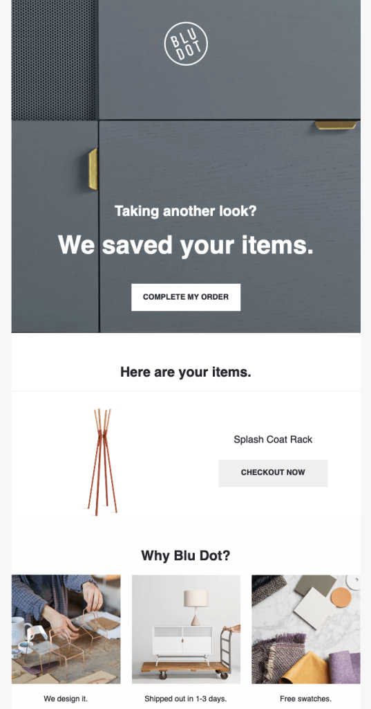 Gentle reminder Shopify abandoned cart email template