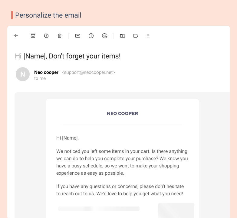 Personlize the email