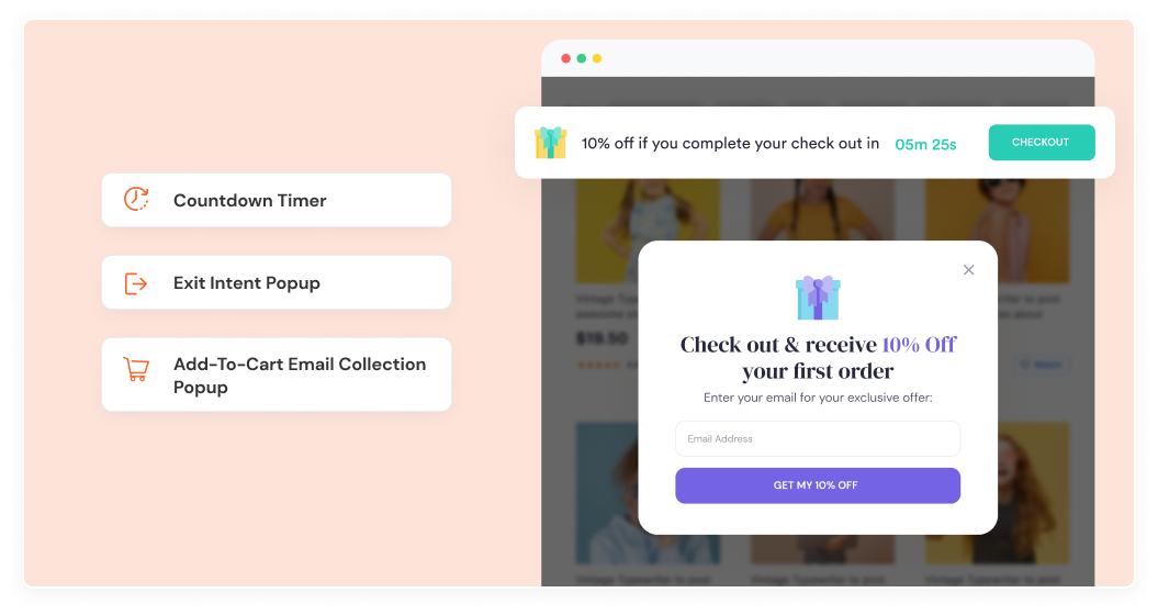 reduce abandoned carts in woocommerce using add to cart popup