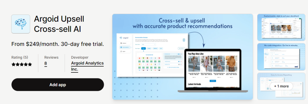 Argoid Upsell Cross‑sell AI Shopify app