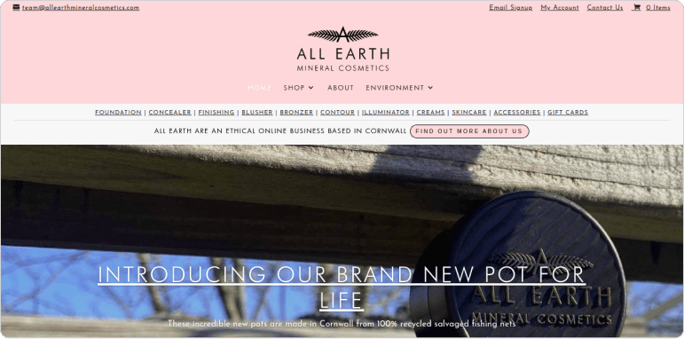 Allearthminerals website