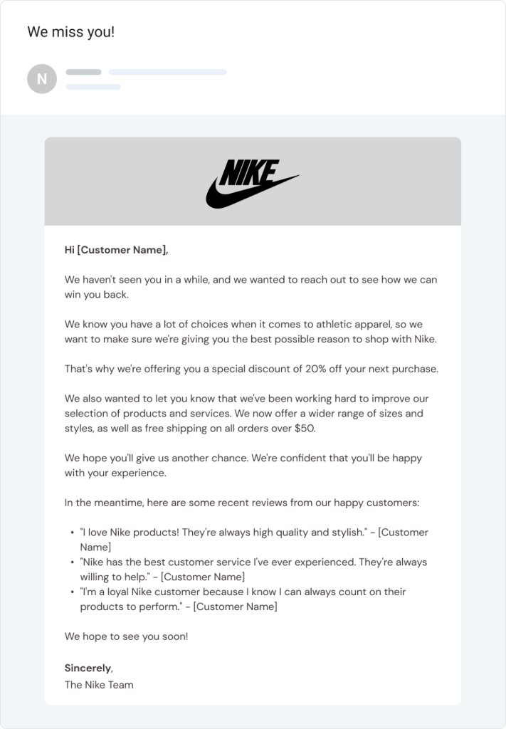 Nike customer services email cheap