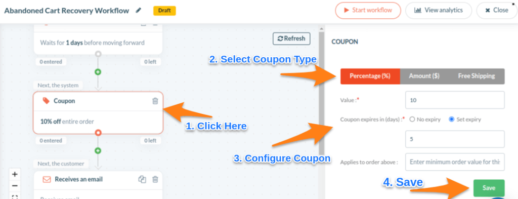 Configuring the dynamic coupon in the Retainful plugin