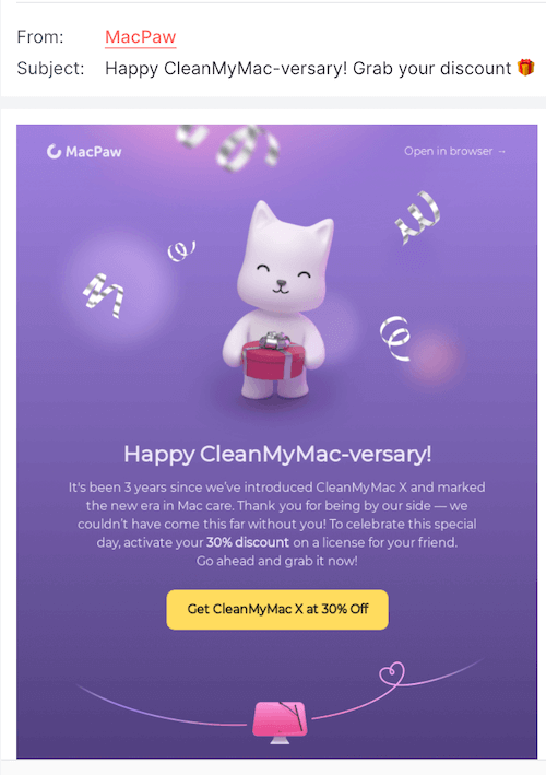 MacPaw-Brand-personality-abandoned-cart-email-subject-line-example