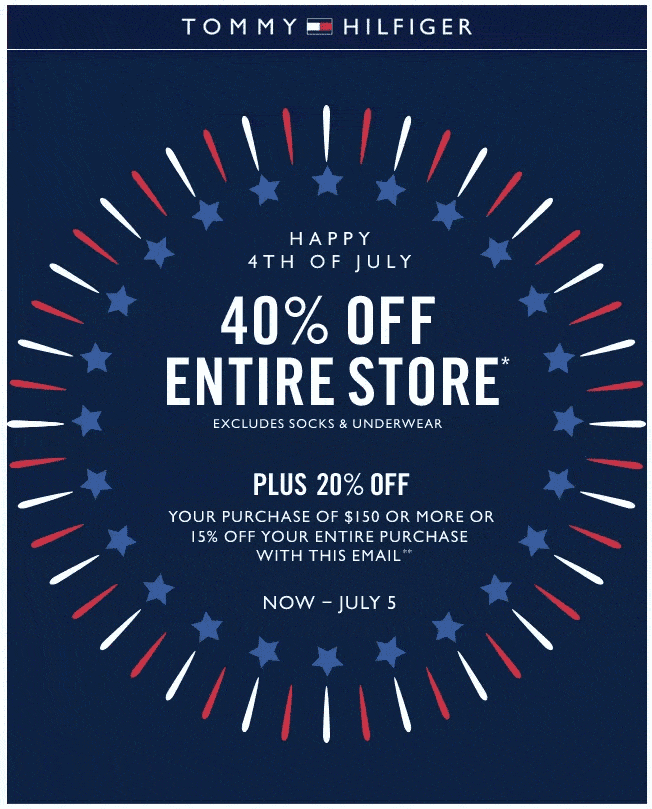 Patriotic-themed discount from Tommy Hilfiger