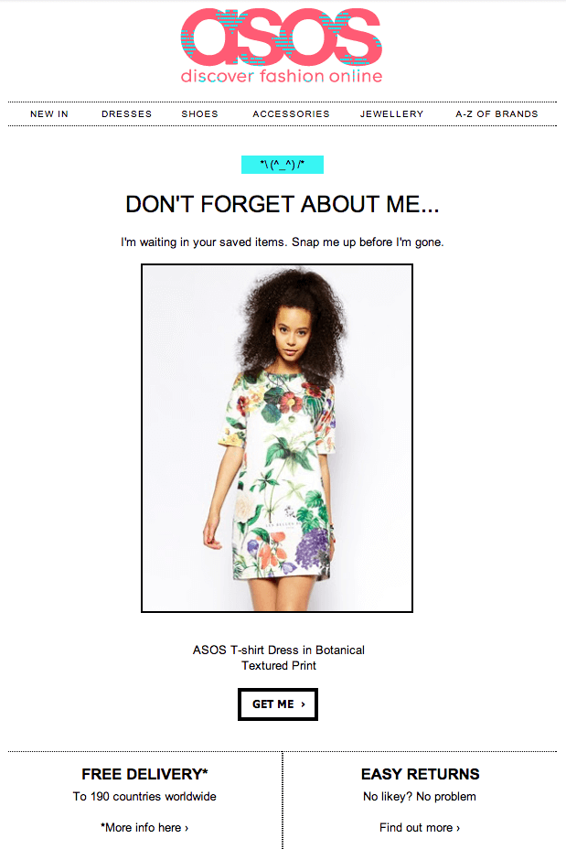 Asos cart abandonment