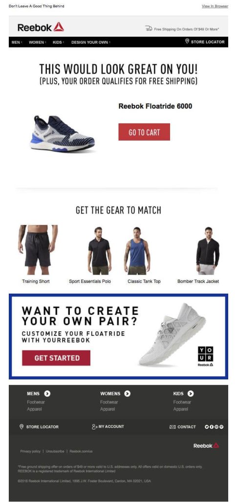 Reebok subject line