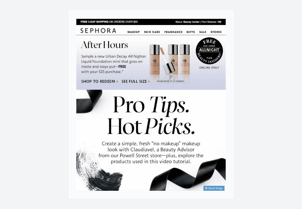 A newsletter email template