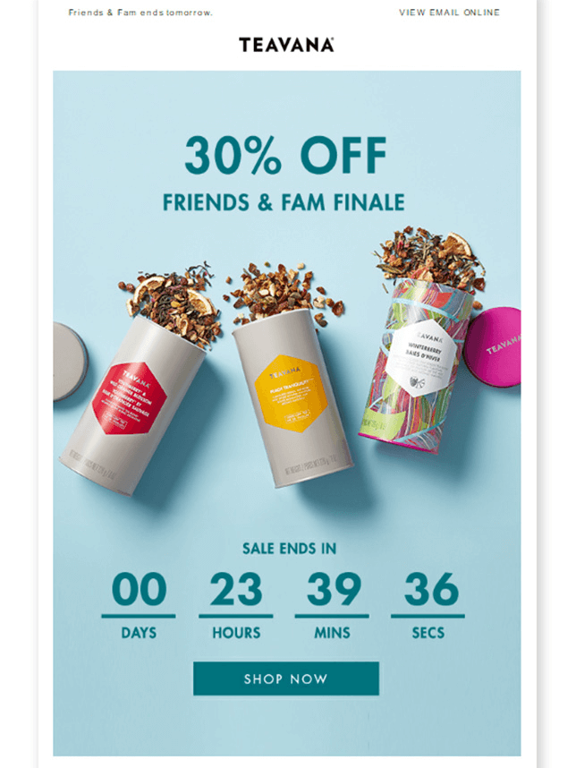 A promotional email template