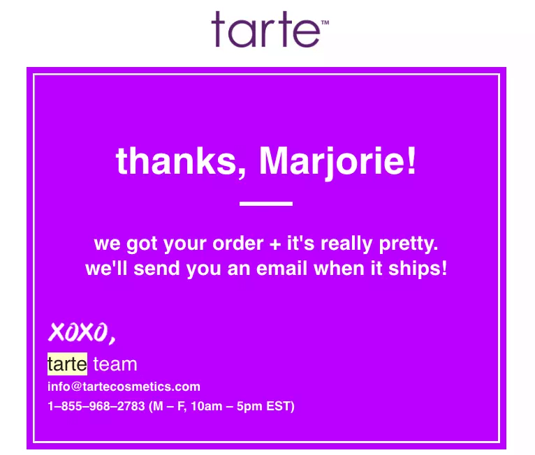A thank you email template