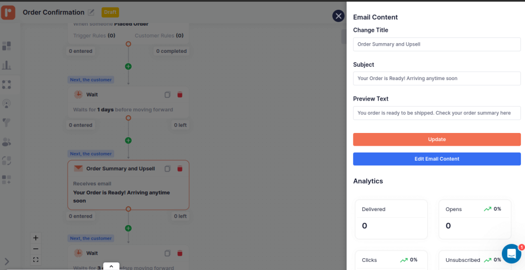 Editing WooCommerce email subject line and preview text in Retainful
