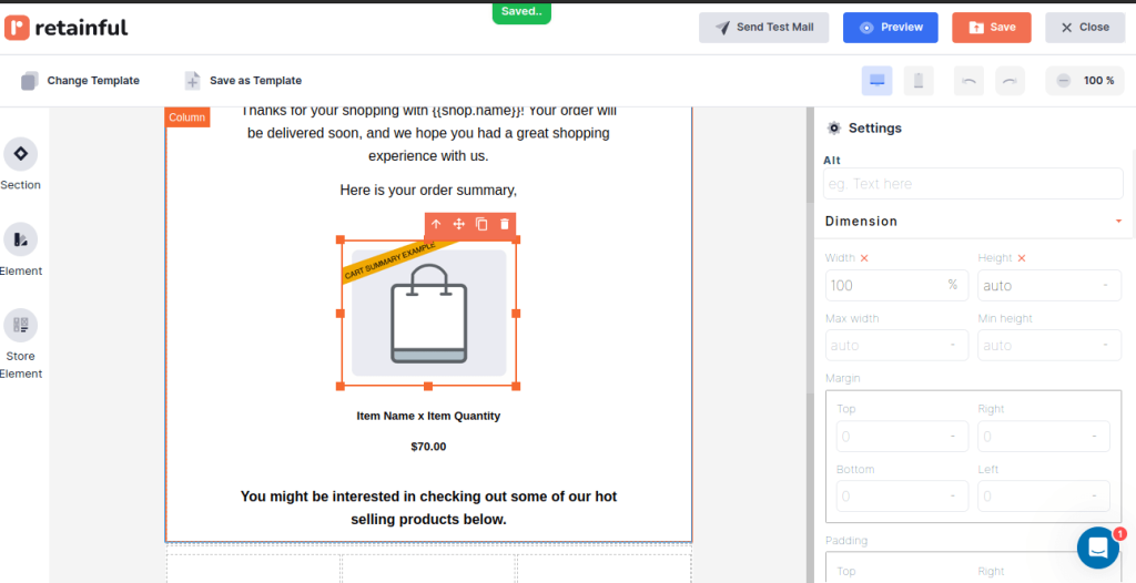Editing the image in the WooCommerce order status email  template