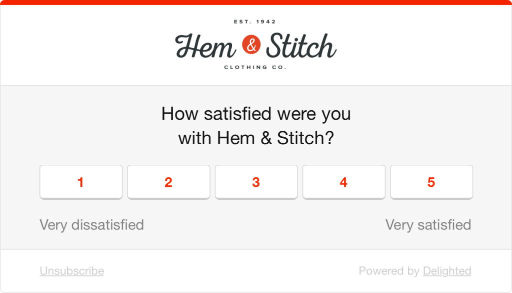 post review follow up email from Hem and Stitch