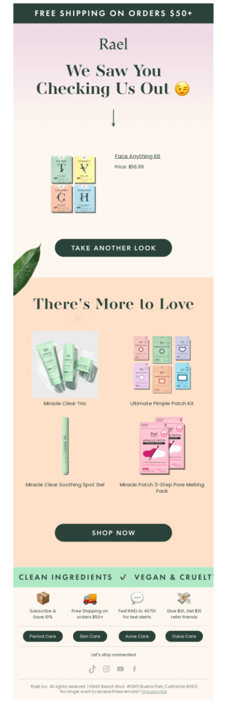Cross-selling abandoned cart email template