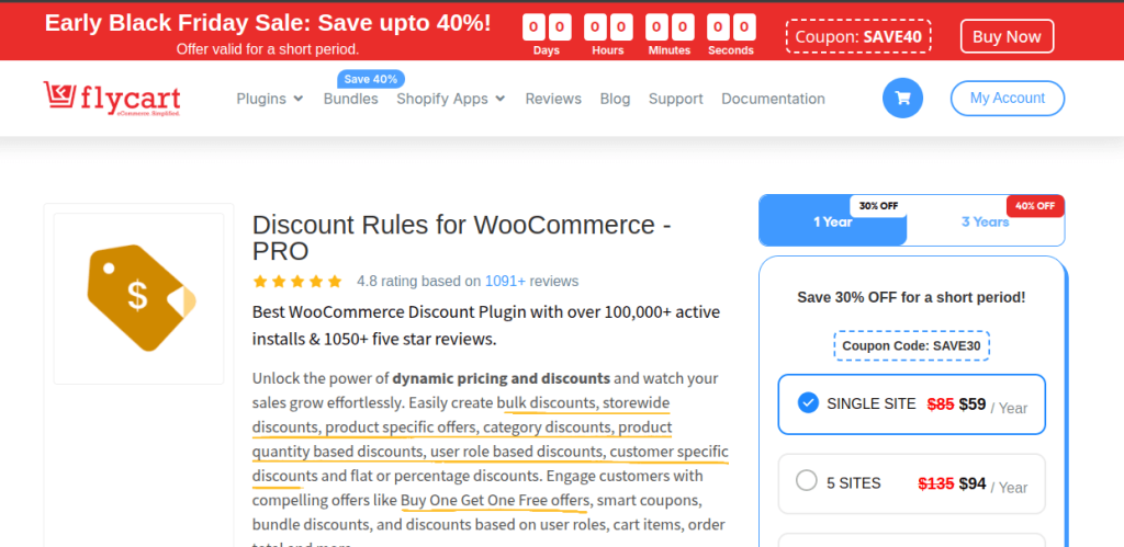 Discount Rules Black Friday WooCommerce plugin 
