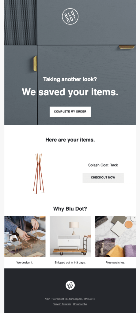 Gentle reminder abandoned cart email template 