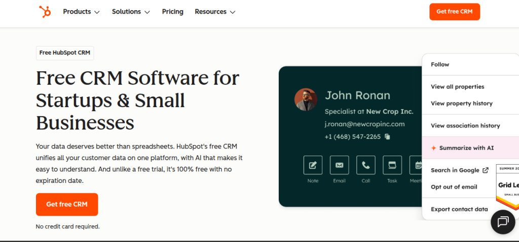 Hubpot - Free CRM for WooCommerce stores
