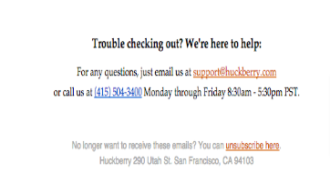 Abandoned cart email footer