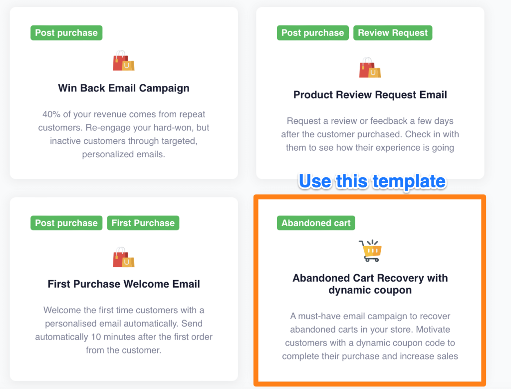 Retainful Shopify abandoned cart email workflow
