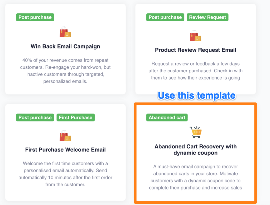 Choosing the Shopify abandoned cart recovery workflow