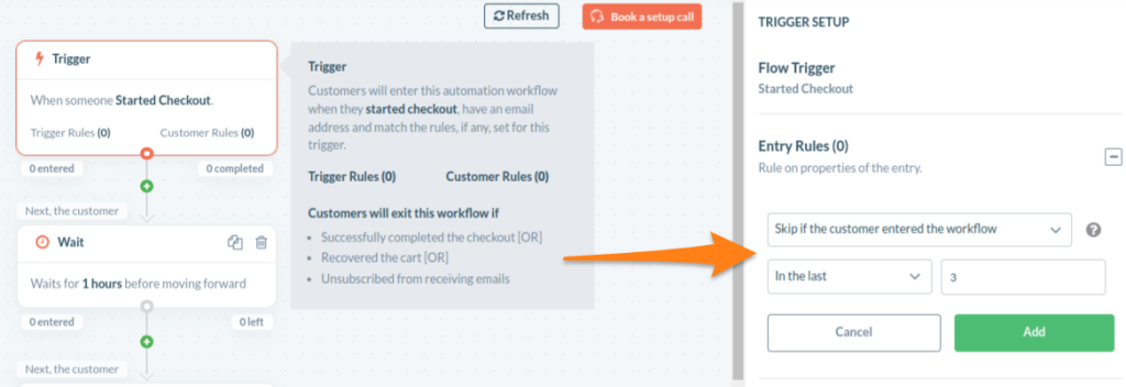 Configuring the triggers and entry rules