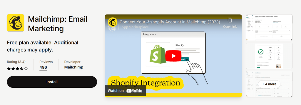 Mailchimp Shopify email marketing app