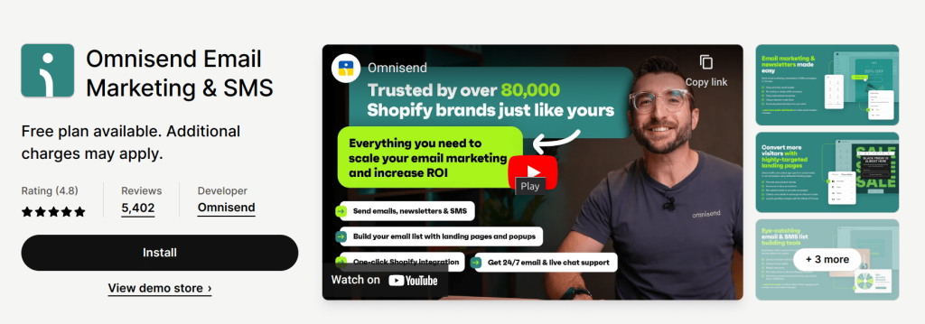 Omnisend email marketing app for Shopify