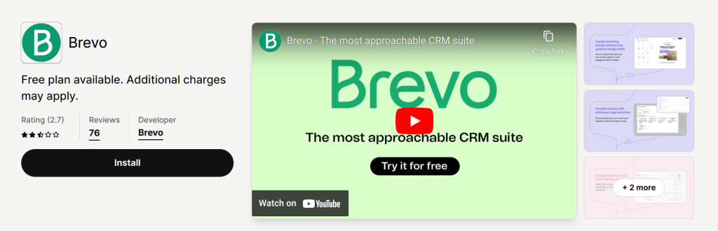 Brevo Shopify email marketing app