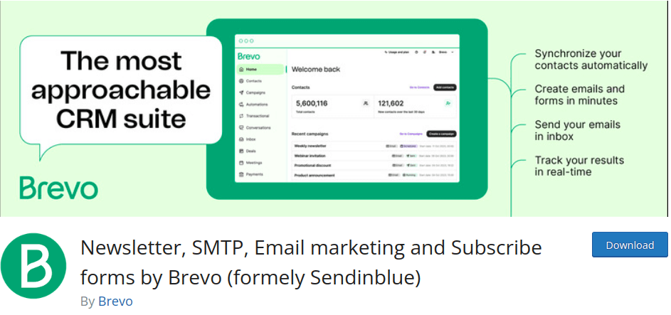 Brevo WordPress email marketing plugin