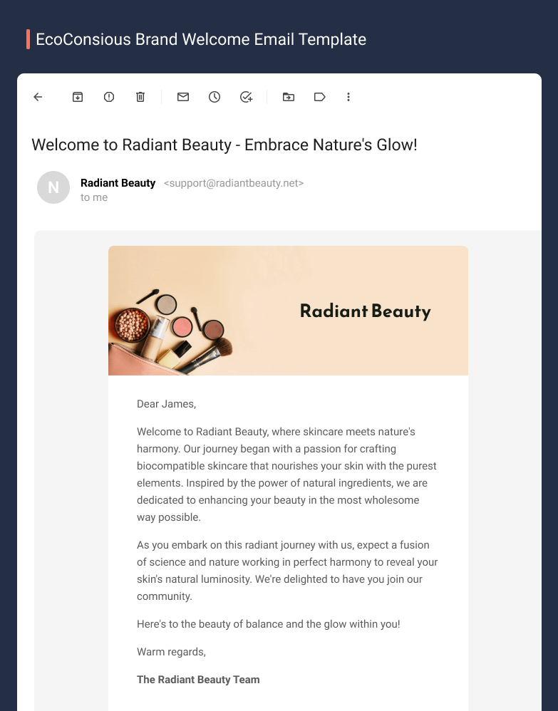 EcoConsious welcome email