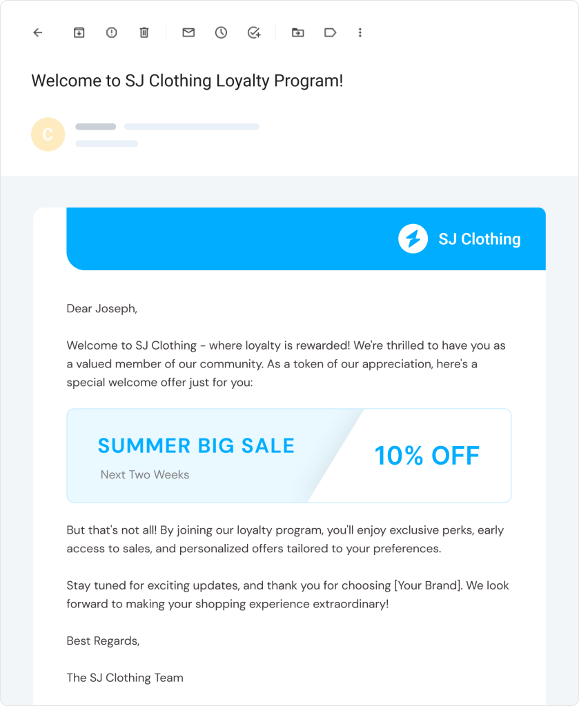 customer loyalty email