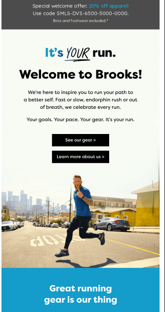 explore welcome email example