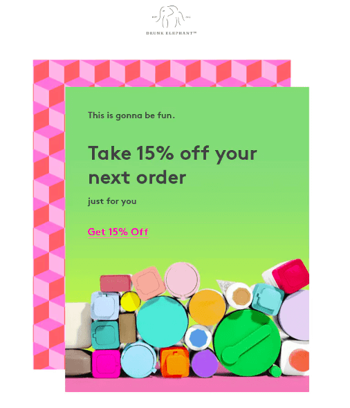 next order coupon welcome email