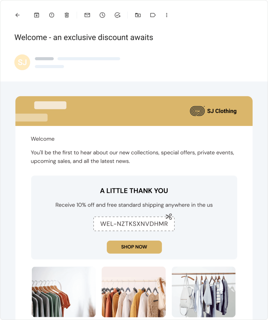 Newsletter welcome email template