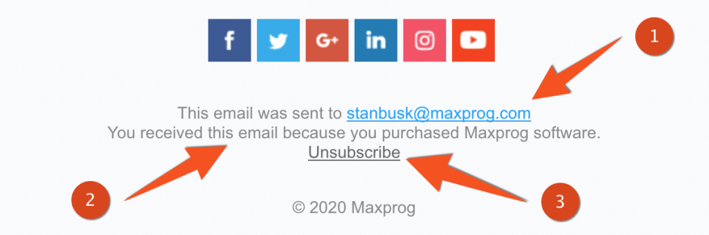 unsubscribe link