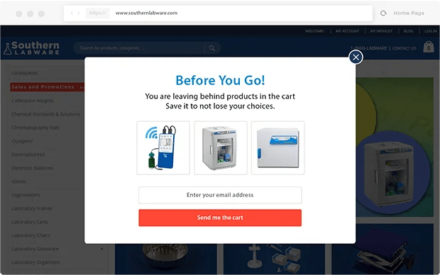 Add-to-cart pop-up