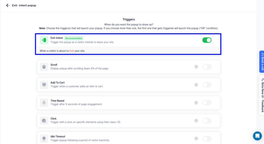 Choosing the trigger and targeting