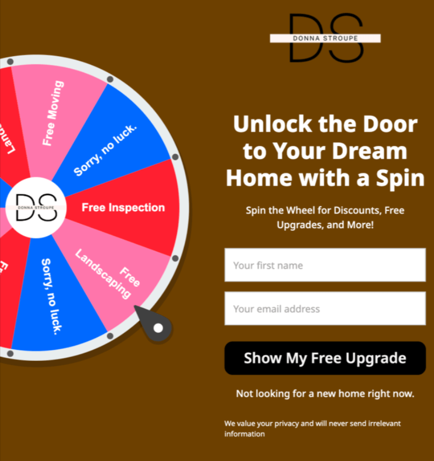 Gamified popup example