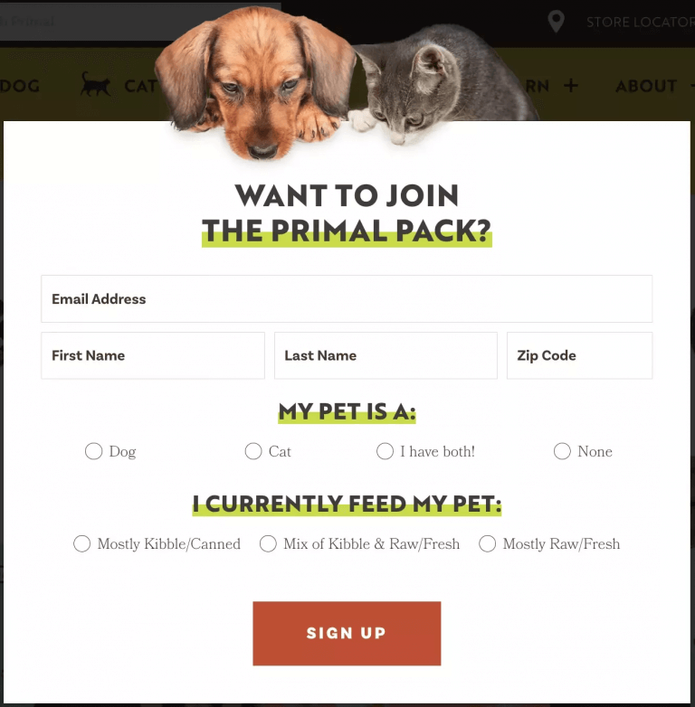 Primal pet foods