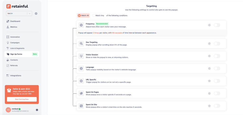  Set up the targeting for Shopify popup 
