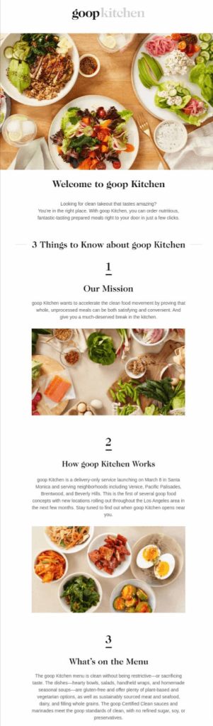 Top of the funnel stage email example