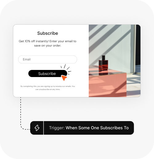 Set triggers for welcome emails