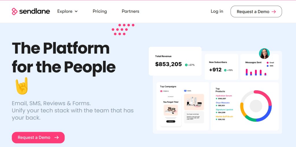 SendLane Klaviyo Alternative  for ecommerce brands seeking exceptional customer support and data-driven automation