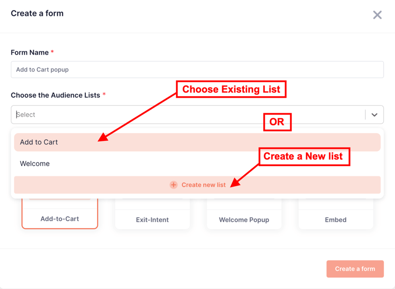Creating a popup in Retainful