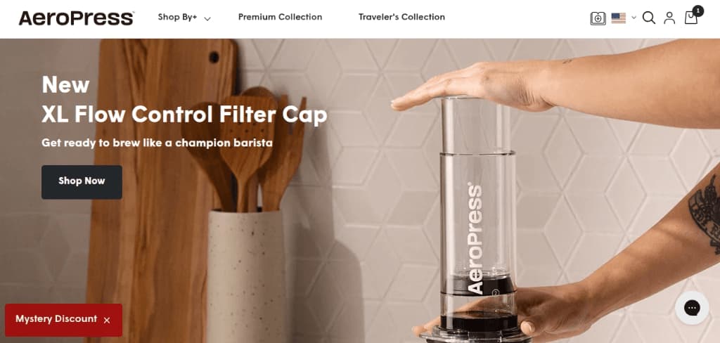 Non-intrusive WordPress popup teaser showing a "Mystery Discount" floating action button for mobile-friendly conversion.