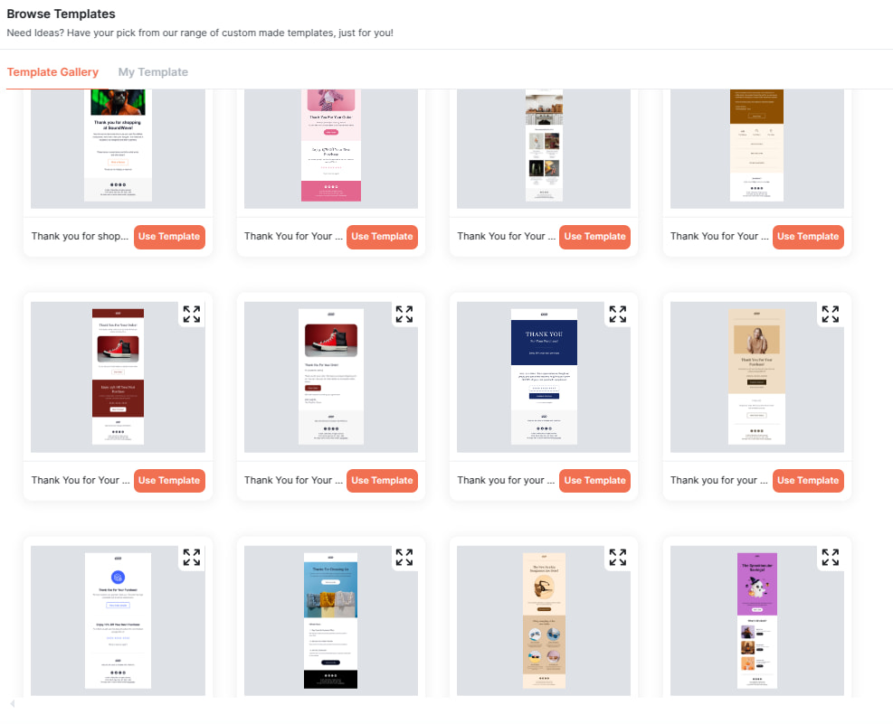 WooCommerce order confirmation email template library in Retainful